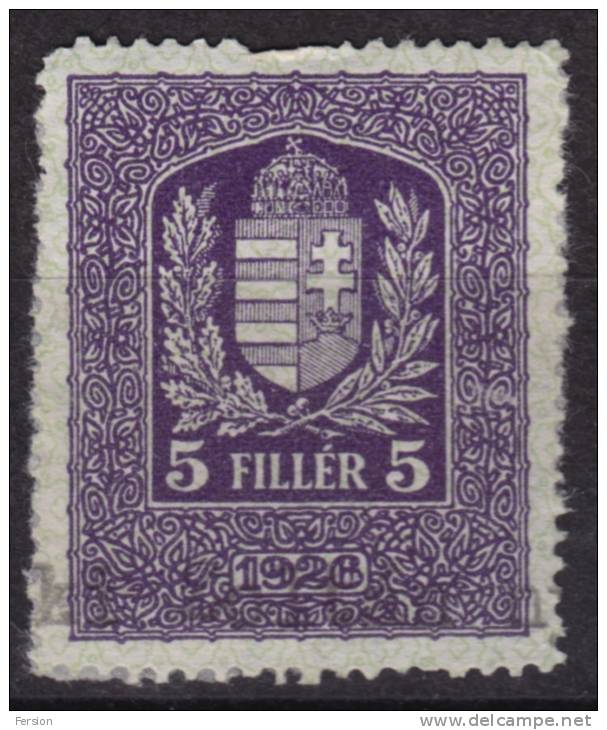 1926 Hungary, Ungarn, Hongrie - Revenue Stamp - 5 F - Fiscale Zegels