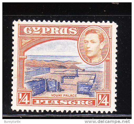 Cyprus 1938-44 KG Ruins Of Vouni Palace 1/4pi Mint - Cyprus (...-1960)