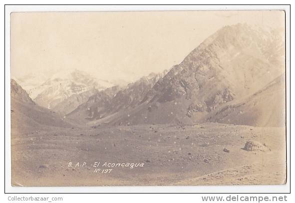 W2_0135 CHILE TARJETA POSTAL  FOTO BAP N&ordm;197 EL ACONCAGUA MOUNTAIN CA1900 POSTCARD - Chile