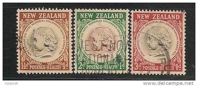 NEW ZEALAND -1955 HEALTH -  Yvert # 346/8 - USED - Used Stamps