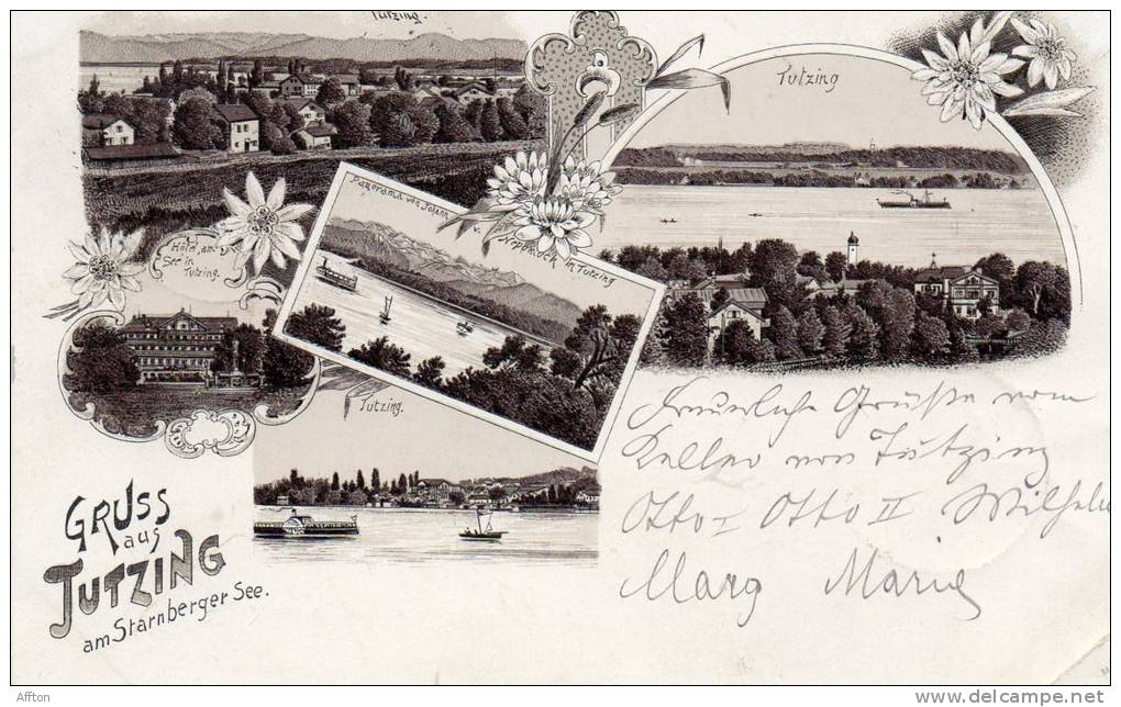 Gruss Aus Tutzing Hotem Am Sea 1898 Germany Postcard - Tutzing
