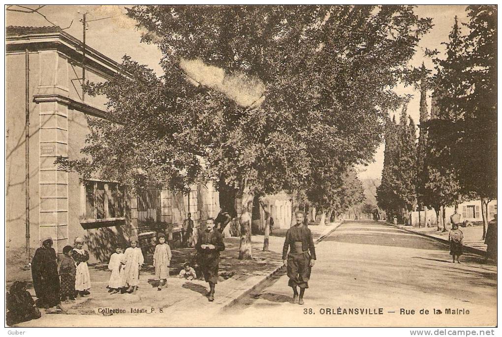 Orleansville  Rue De La Mairie Et Avenue Carnot Animée - Sin Clasificación