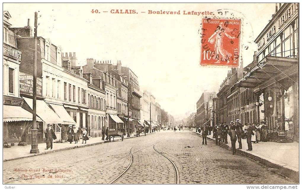 Calais Boulevard Lafayette Café Americain Grand Bazard La Fayette Voies De Tram!! - Calais