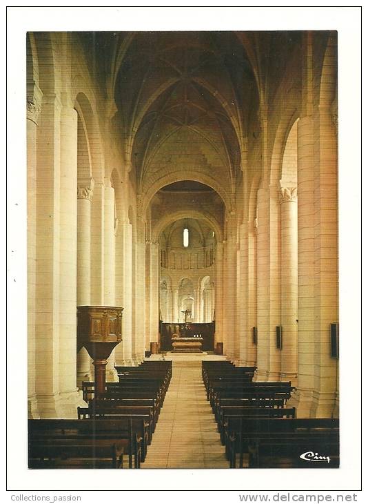 Cp, 79, St-Jouin-de-Marnes, Eglise Abbatiale, Nef Centrale Et Choeur - Saint Jouin De Marnes