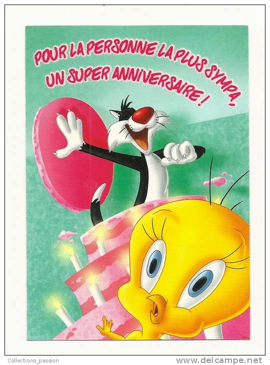 Cp, Bande Dessinée, Titi Et Gros Minet, écrite 1999 - Fumetti