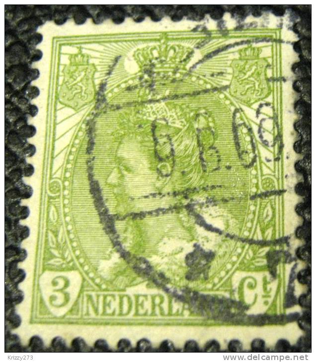 Netherlands 1898 Queen Wilhelmina 3c - Used - Used Stamps