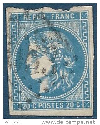 FRANCE Oblitéré Y&T N°46B - 1870 Bordeaux Printing