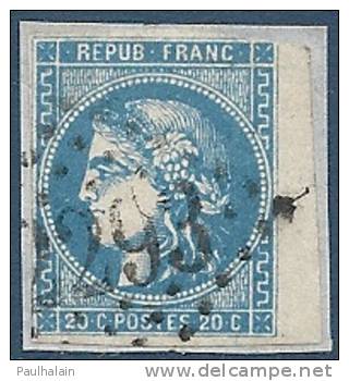 FRANCE Oblitéré GC-2293 Y&T N°46B - 1870 Bordeaux Printing