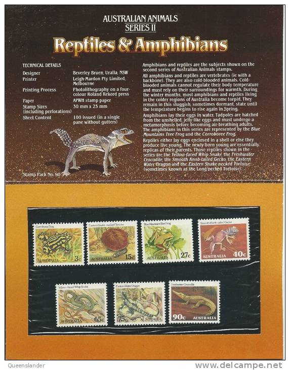 1981 Australian Animals Series 11 Reptiles & Amphibians Fully Unopened Mint Post Office Pack - Presentation Packs