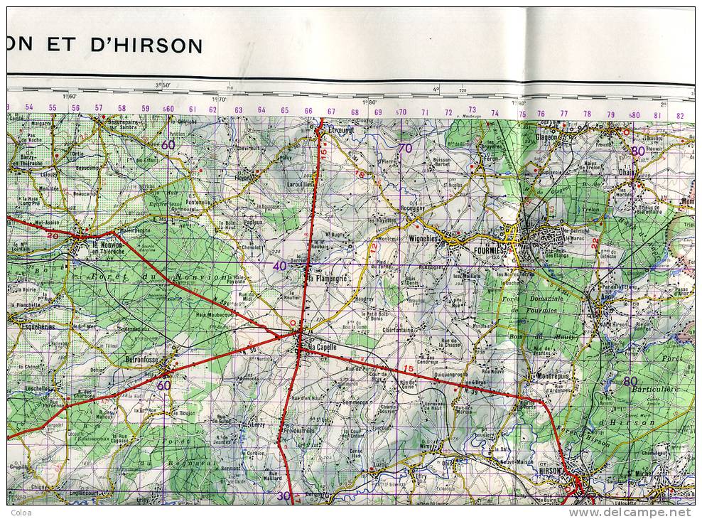 Carte De France Au 1/100.000° Environs De Laon Et D’Hirson 1959 - Topographische Kaarten