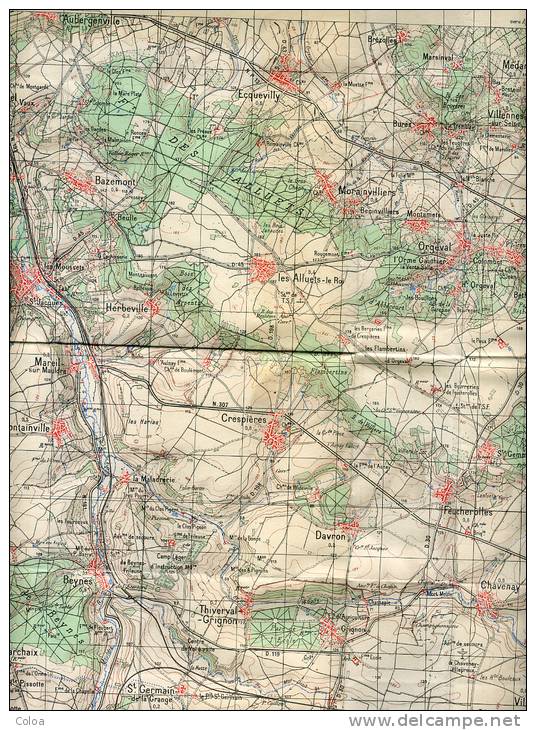 Carte De France Au 1/25.000° Versailles 1952 - Topographical Maps