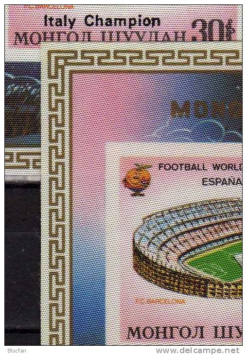 Stadion Des FC Barcelona Mongolei 1455,C1533,Block 81+C89 O 280€ WM AD Italy Champion ESPANA Overprint Sheet Bf Mongolia - Mongolei