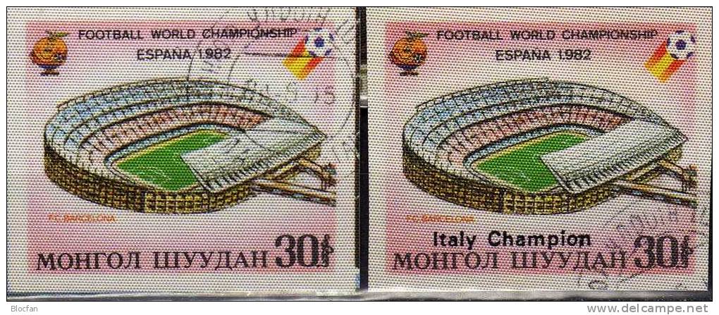 Stadion Des FC Barcelona Mongolei 1455,C1533,Block 81+C89 O 280€ WM AD Italy Champion ESPANA Overprint Sheet Bf Mongolia - Mongolei