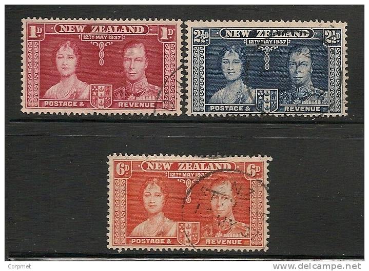 NEW ZEALAND -1937 CORONATION GEORGE VI - Yvert # 233/5 - USED - Usados