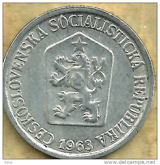 CZECHOSLOVAKIA 10 HELLER INSCRIPTIONS FRONT LION EMBLEM BACK 1963 KM? READ DESCRIPTION CAREFULLY !!! - Czechoslovakia