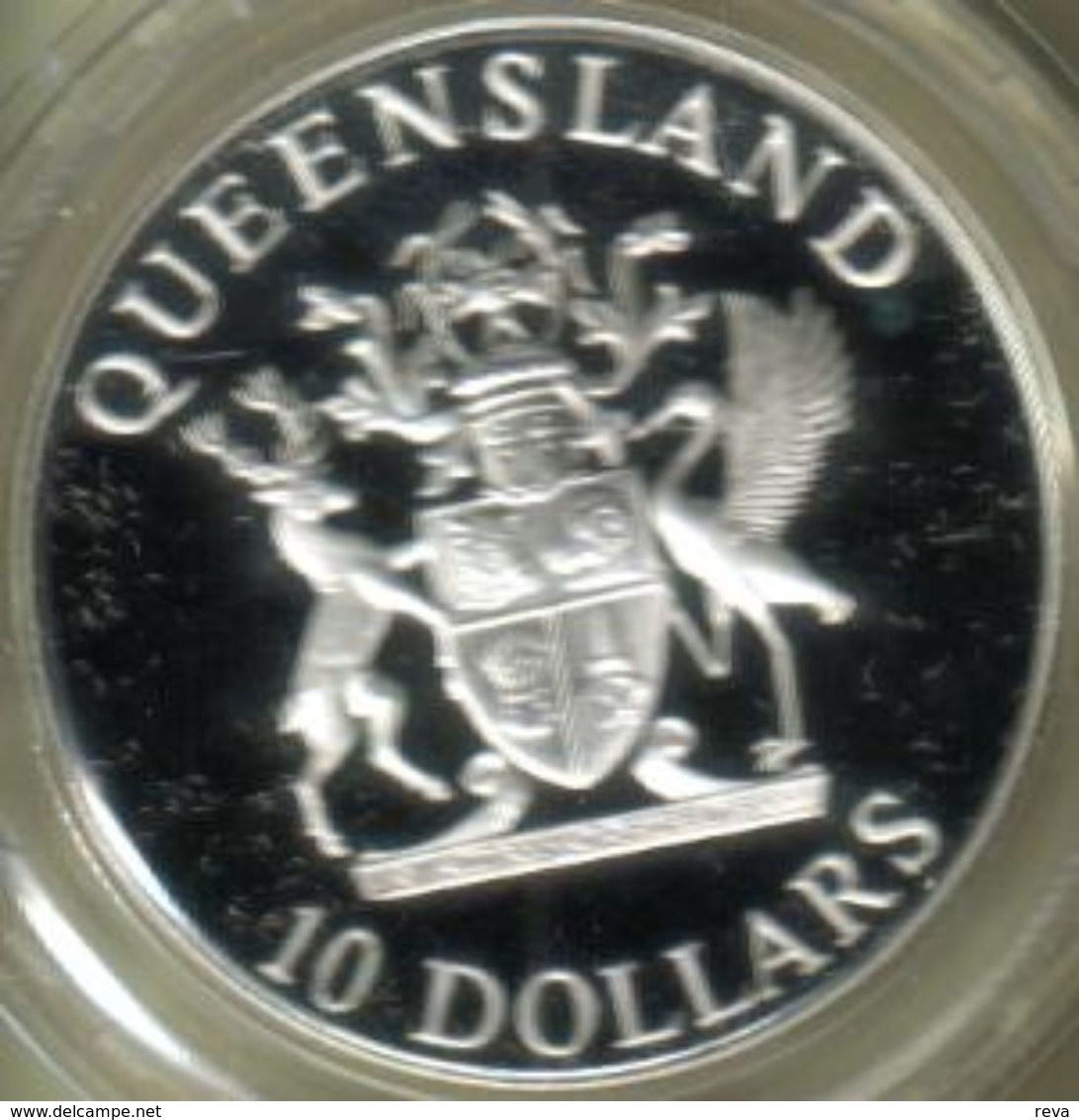 AUSTRALIA $10 STATE SERIES QUEENSLAND 1989 SILVER PROOF KM? CV$45A  READ DESCRIPTION CAREFULLY !!! - 10 Dollars