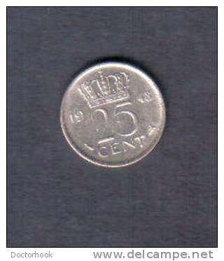 NETHERLANDS    25  CENTS  1948 (KM # 178) - 25 Centavos