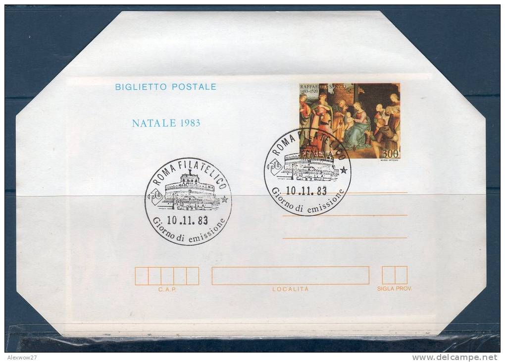 Italia / Italy 1983  ---Biglietto Postale NATALE   ( B57) --- FDC - Entiers Postaux