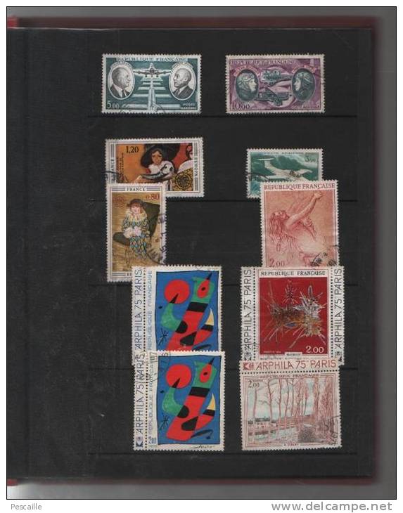 ALBUM DE TIMBRES POSTE - PLUS DE 250 TIMBRES FRANCE - TAXE / FLAMMES / PRE OBLITERES / FM / ERINOPHILIE ETC - 27 Scans - Collections