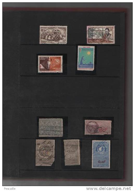 ALBUM DE TIMBRES POSTE - PLUS DE 250 TIMBRES FRANCE - TAXE / FLAMMES / PRE OBLITERES / FM / ERINOPHILIE ETC - 27 Scans - Collections