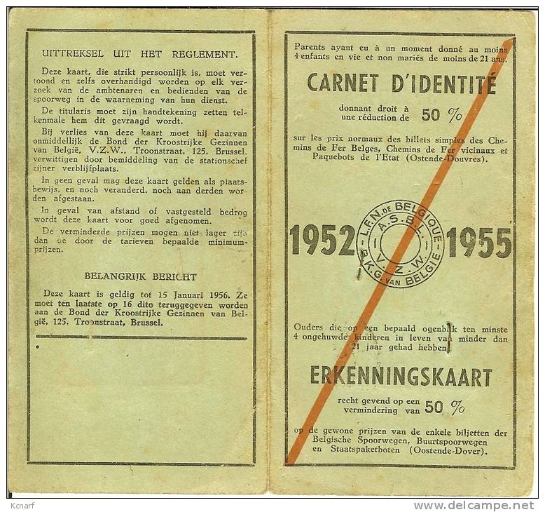 Carnet D'identité / Erkenningskaart " BASTIN Antoine De1952-1955 à WARDIN ( Bastogne ) " - Other & Unclassified