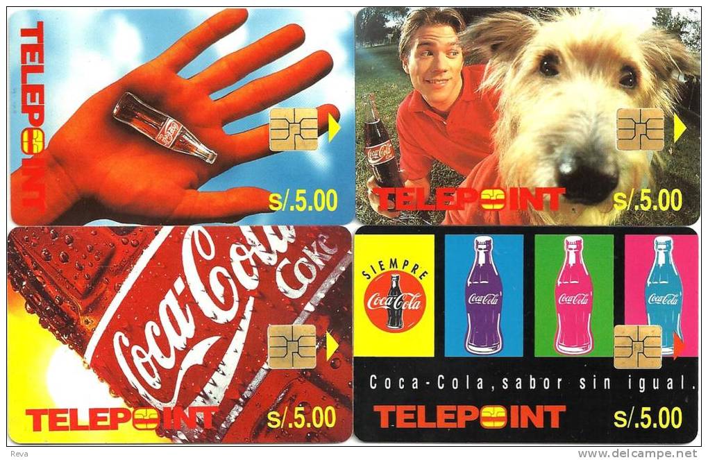 PERU PUZZLE OF 4 COCA COLA DOG FRONT POLAR BEAR BACK CODE: PER-TE-11-14 CHIP READ DESCRIPTION !!! - Peru