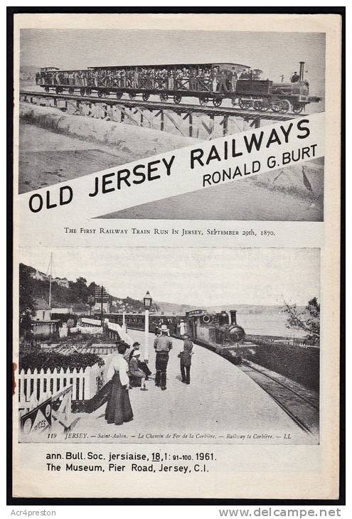 B0025L Old Jersey Railways, Ronald Burt, 1962, 16pp - Transportation