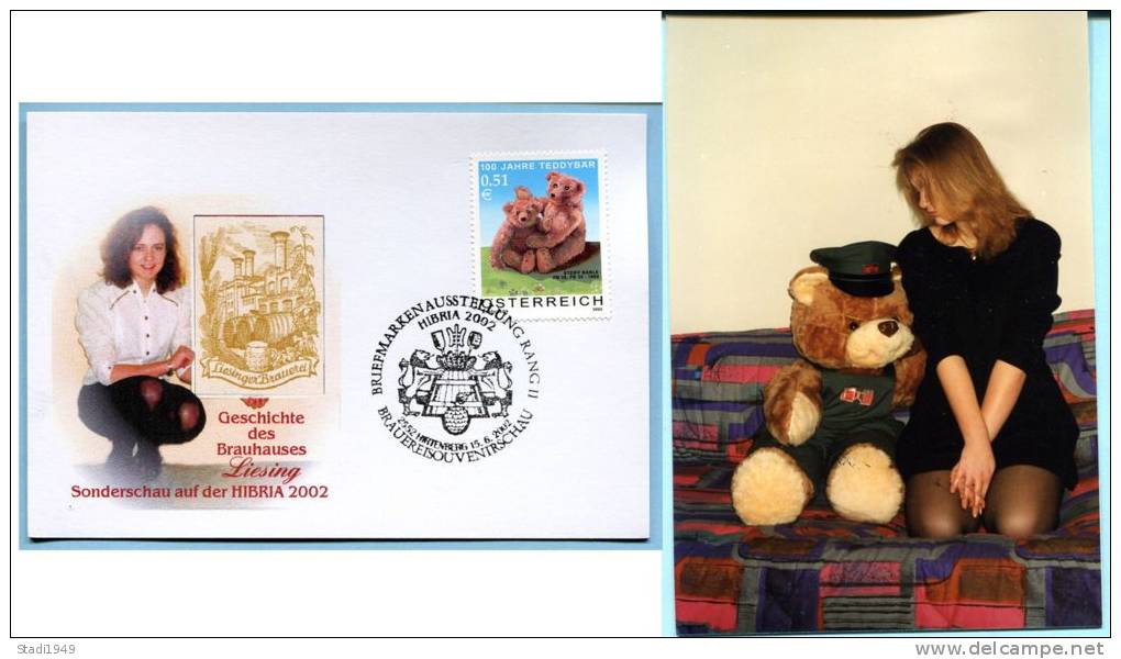 Fotokarte Sonderstempel Bier Brauerei Liesing Teddybär (#36) - Biere