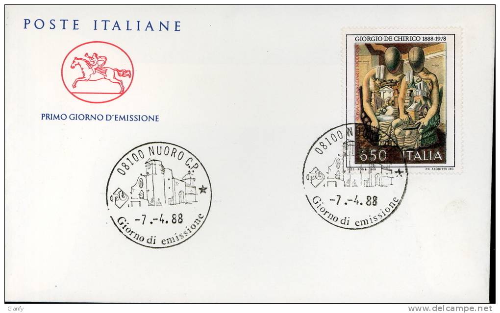 1988 GIORGIO DE CHIRICO FDC CAVALLINO - FDC