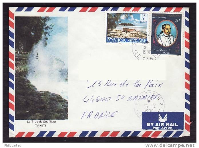 POLYNESIE -  Enveloppe Avec YT  136  Et PA 107 - Storia Postale