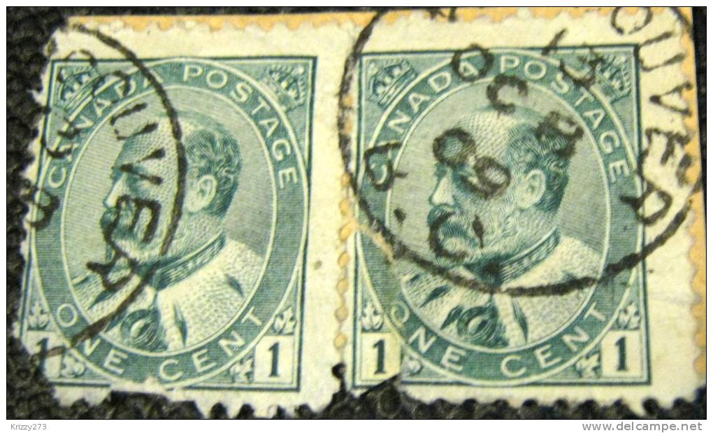 Canada 1903 King Edward VII 1c Pair - Used - Gebraucht