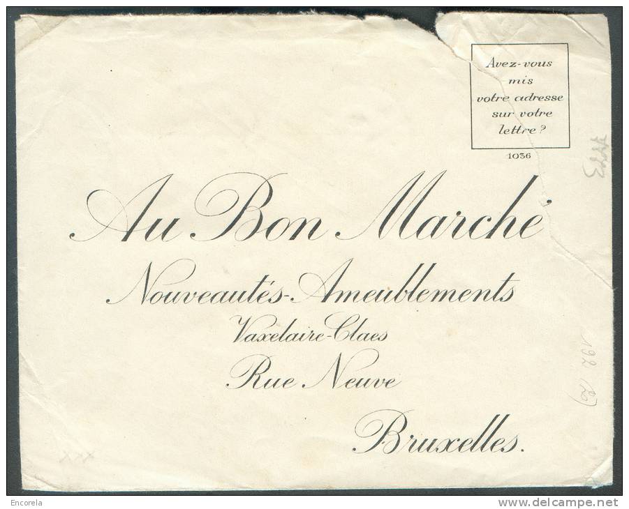 N°140-192(10) - 20 Cent. Emission 1915 + 3 Centimes Houyoux En Bloc De 10 (verso) Obl. Sc BRUXELLES S/L.du 12-X-1922 Ver - Other & Unclassified