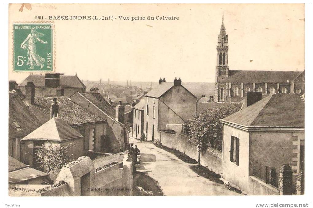 D44 N° 1901 BASSE INDRE VUE PRISE DU CALVAIRE - Basse-Indre