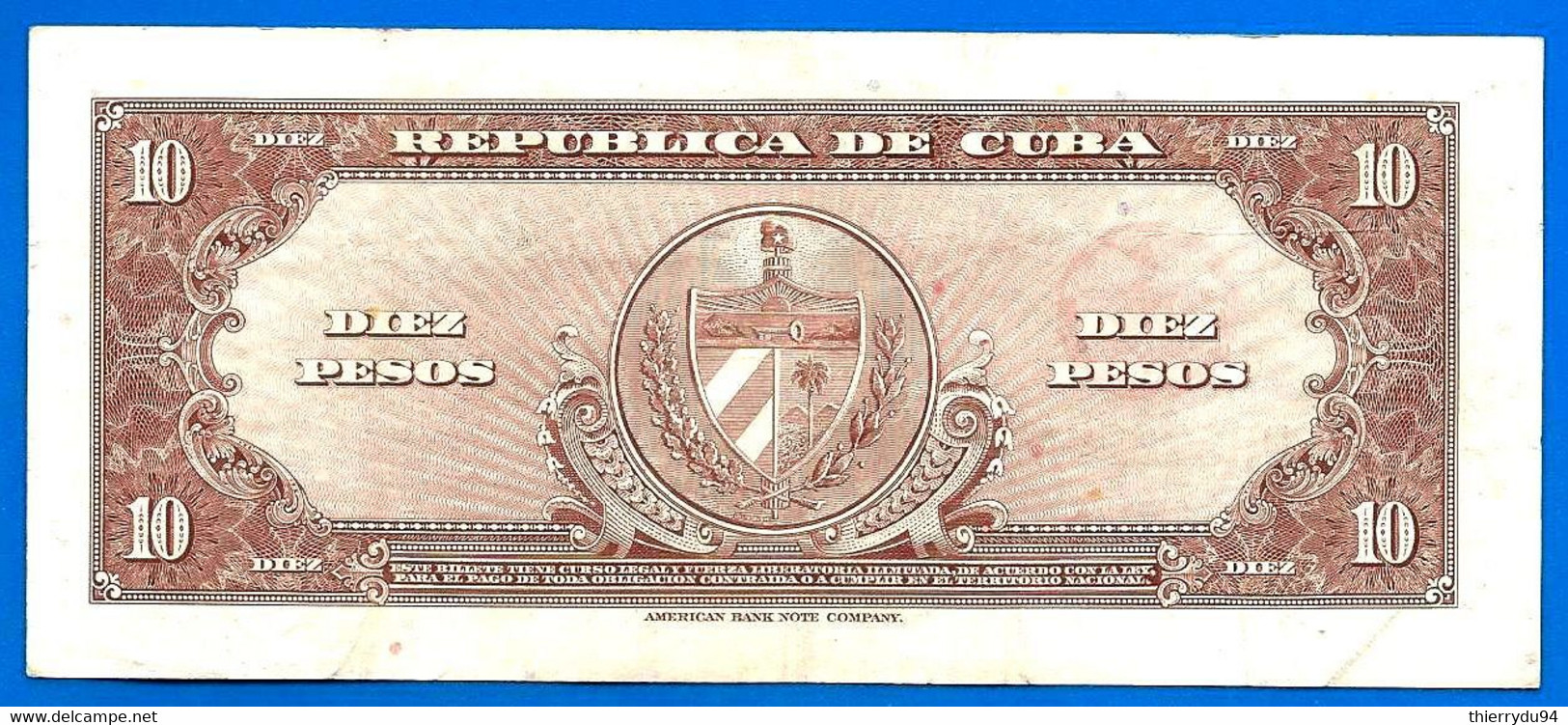 Cuba 10 Pesos 1960 Signature Cespedes No Che Guevara Peso Centavos Centavo Caraibe Paypal Bitcoin OK - Cuba