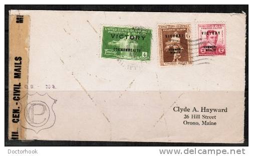 PHILIPPINES    1940's COMMERCIAL CENSOR COVER From A STAMP DEALER To Orno,Maine,USA - Philippines