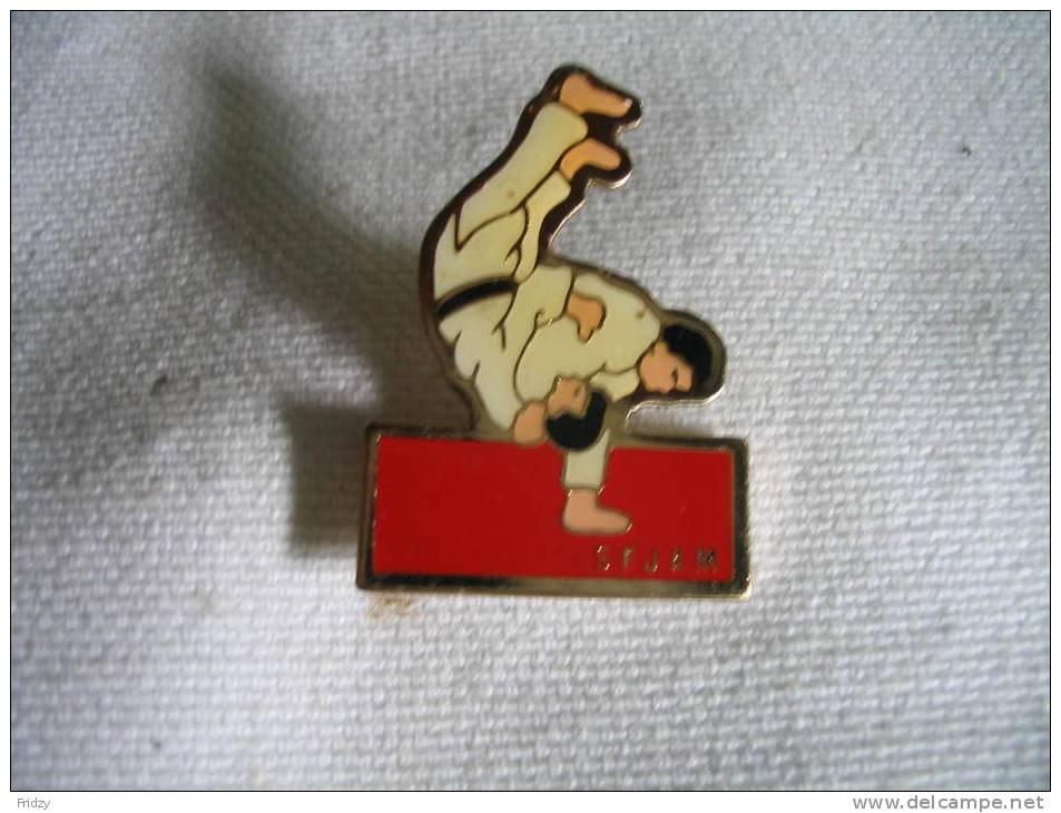 Pin´s SFJAM Judo. 1er Fabricant Francais De Tatamis, Kimonos, Judo, Karate, Kung Fu, Aikido, Yoseikan - Judo
