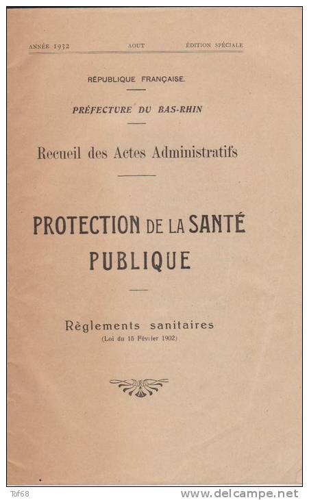 1932 Protection De La Santé Publique Règlements Sanitaires - Décrets & Lois