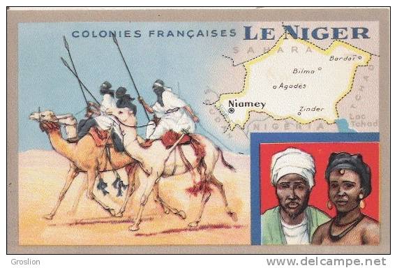 LE NIGER CARTE PUBLICITAIRE LION NOIR DES COLONIES FRANCAISES - Niger