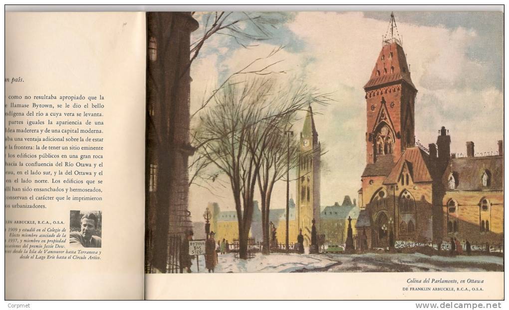 CANADA - 1951  CITIES OF CANADA Paintings Of SEAGRAM - In Spanish -23 Repoductions + Biography Of The Painter 21 X 17 Cm - Arquitectura Y Diseño