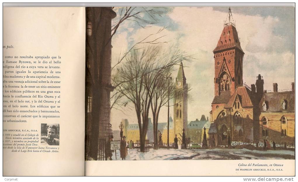 CANADA - 1951  CITIES OF CANADA Paintings Of SEAGRAM - In Spanish -23 Repoductions + Biography Of The Painter 21 X 17 Cm - Architecture Et Dessin