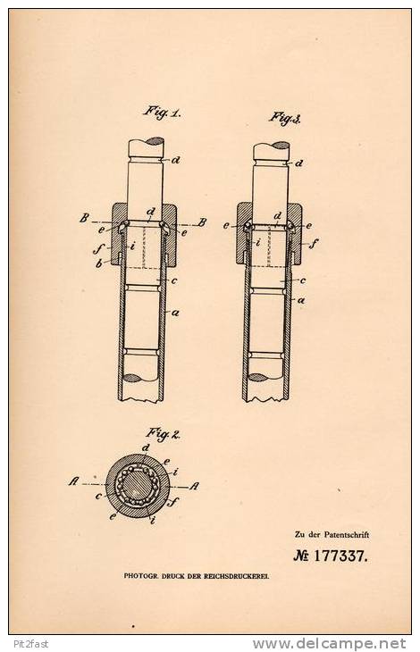 Original Patentschrift - H. Fechner In Dresden - Trachau , 1906 , Einsteller Für Barrenholme , Barren , Geräteturnen !!! - Athlétisme