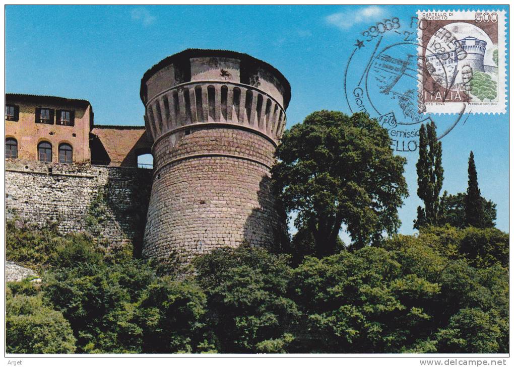 Carte- Maximum  ITALIE  N° Yvert  1451 (ROVERETO - Château) Obl Sp Ill 1er Jour 1980 - Maximumkaarten