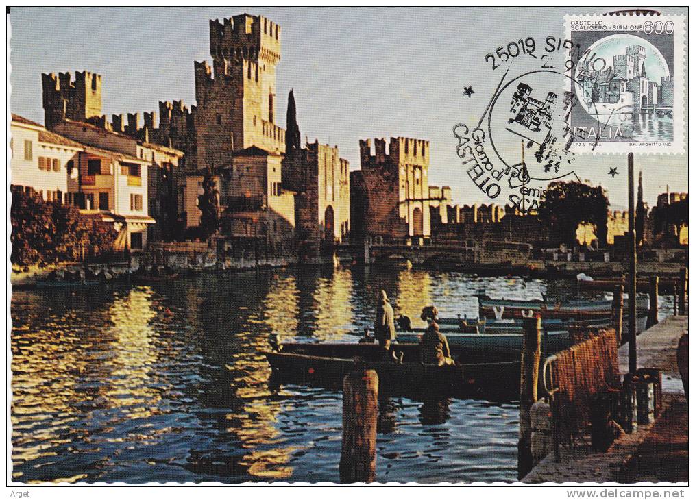 Carte- Maximum  ITALIE  N° Yvert  1452 (SIRMIONE - Château Scaligero) Obl Sp Ill 1er Jour 1980 - Maximum Cards