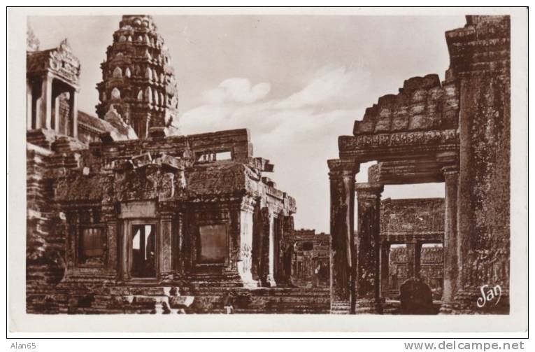 Angkor Wat Cambodia Cambodge, Ancient Asia Architecture, On 1930s Vintage Postcard - Cambodia