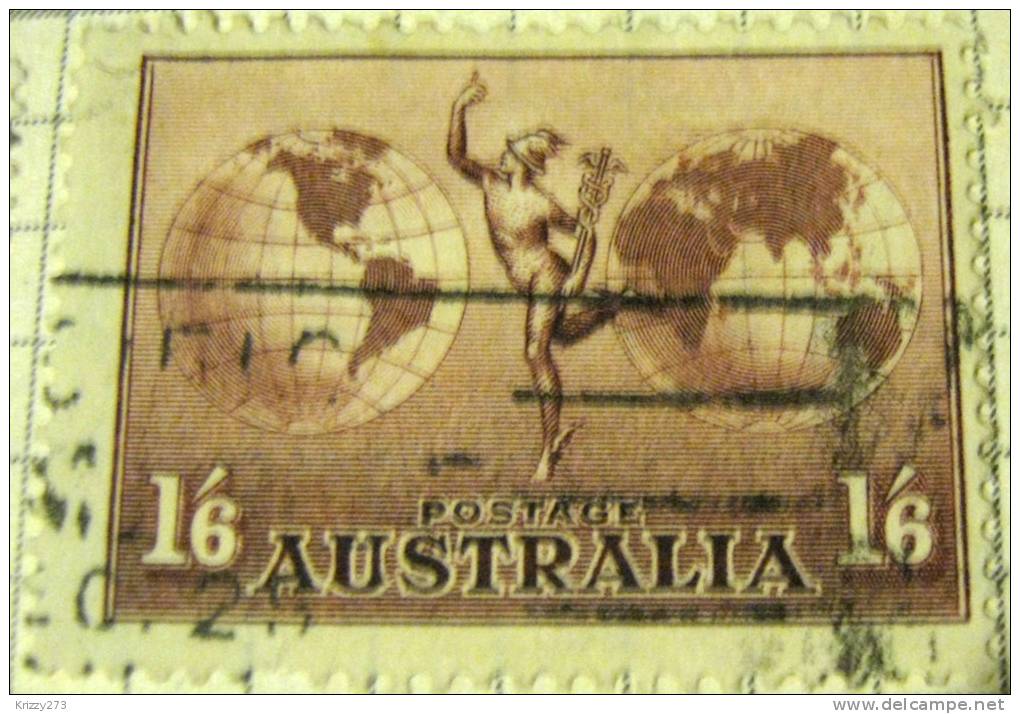 Australia 1934 Hermes And Two Globes 1s 6d - Used - Usati