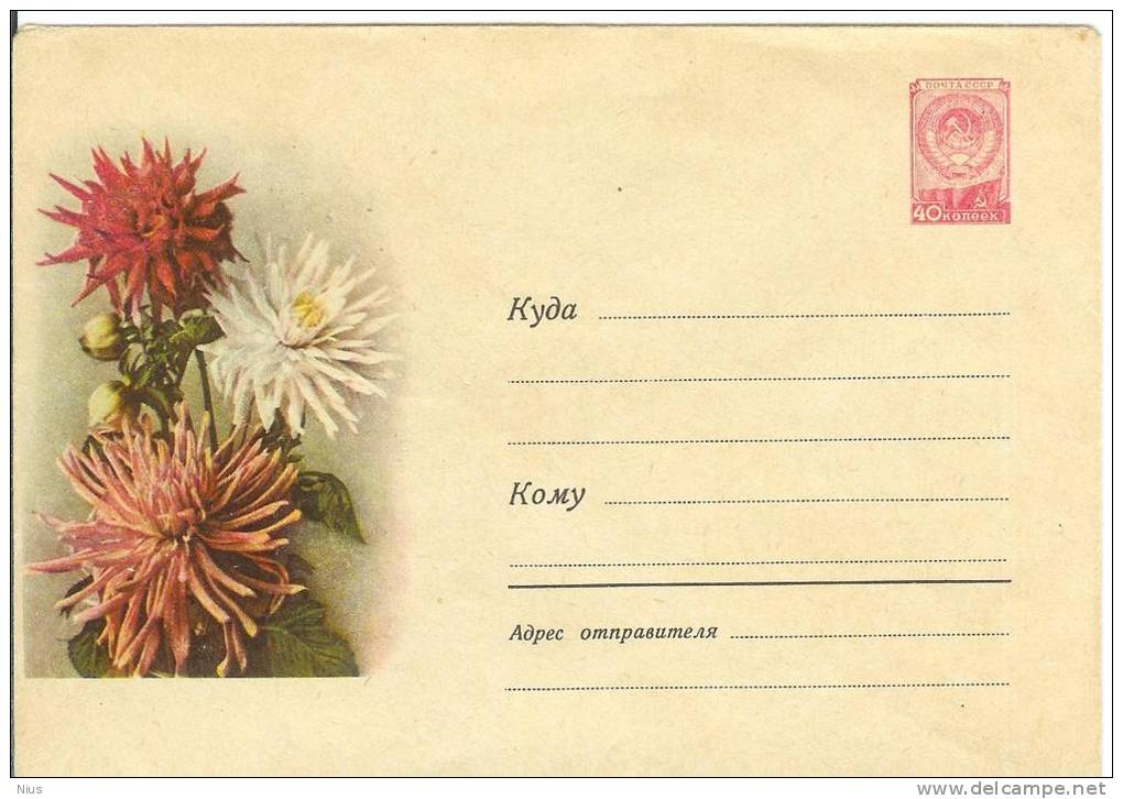 Russia USSR 1958 Fleurs Flowers Blumen Flora Plants Envelope - 1950-59