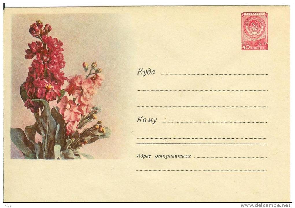 Russia USSR 1958 Fleurs Flowers Blumen Flora Plants Envelope - 1950-59