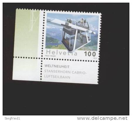 Schweiz ** MiNr. 2253 Luftseilbahn Neuheit 2012 Eckrand  Ungefaltet - Unused Stamps