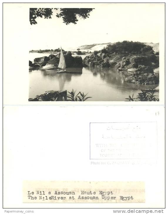 UPPER EGYPT TOURISM ADMINISTRATION REAL PHOTO THE NILE RIVER ASWAN - LE NIL A ASSOUAN 1940-1950  - NOT POST CARD - Aswan
