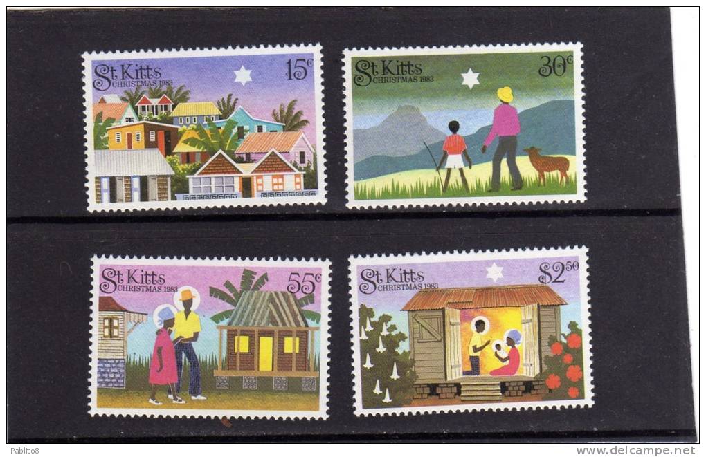 ST. KITTS 1983 CHRISTMAS - NATALE - NOEL - NATIVIDAD - NATAL MNH QUARTINA - St.Kitts En Nevis ( 1983-...)